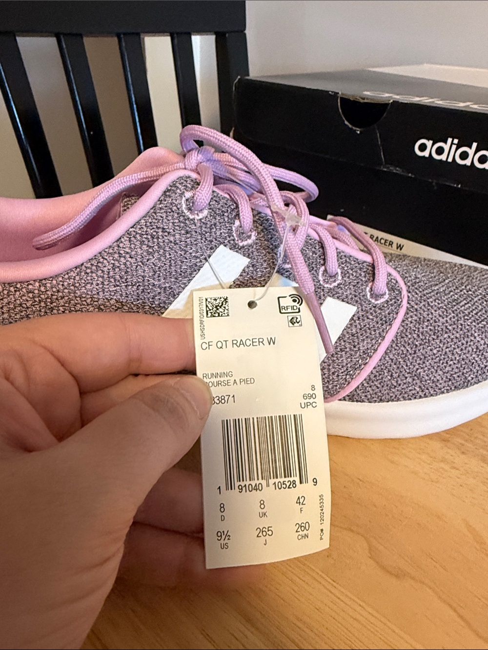 adidas Women’s Knit Sneakers in Lavender and Gray - Picture 10 of 11